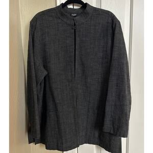 Eileen Fisher Woman One Button Cardigan Jacket Italian Fabric Linen Blend‎ 1x
